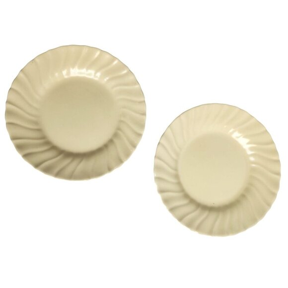 Set of 2 Franciscan Ware Coronado Matte Yellow Plates 6.5 Inch Swirl Rim Vintage - Picture 4 of 10